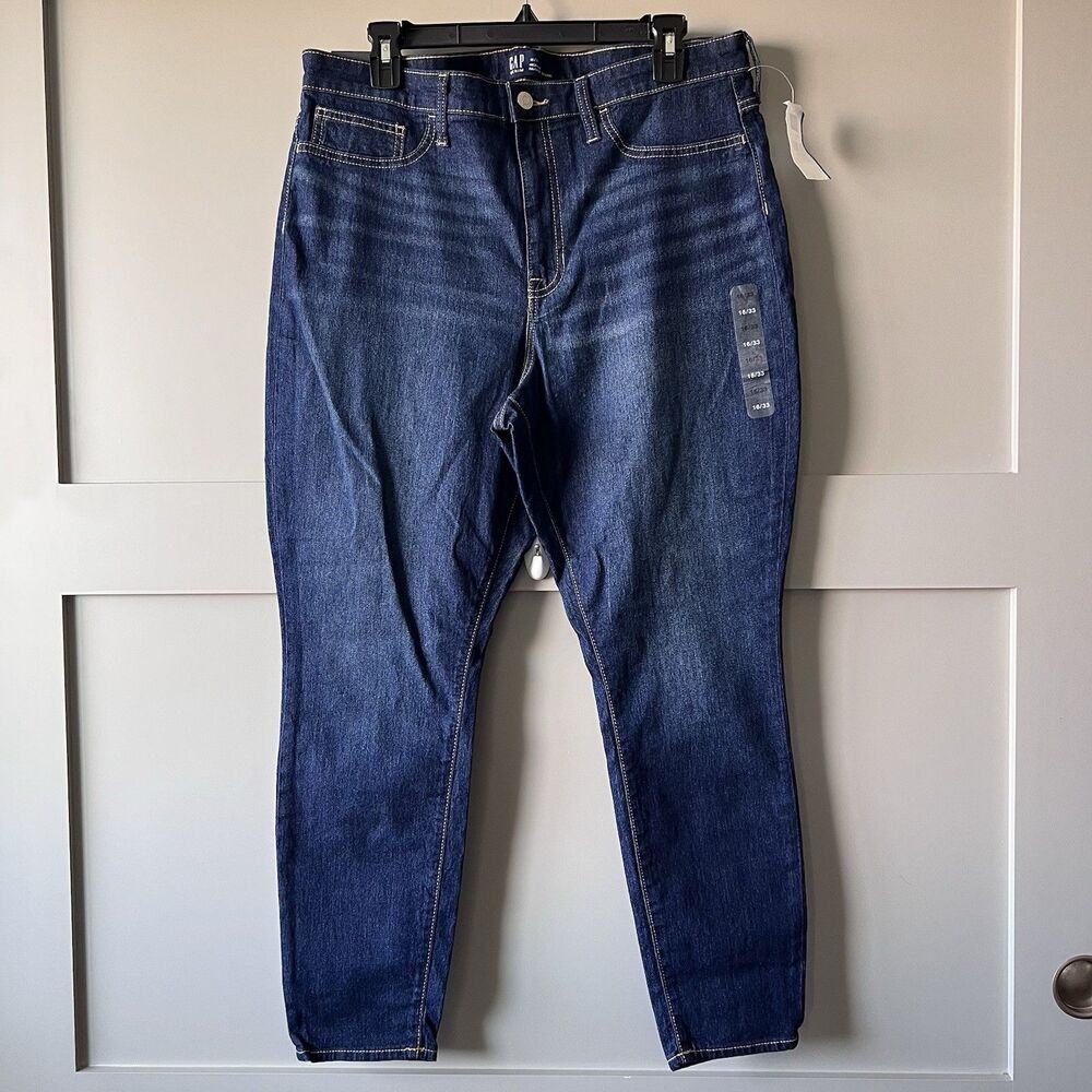 Gap High Rise Favorite Jeggings Women 16/33 Stretch Lightweight Blue Cowgirl NEW
